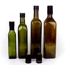 Food Grade 250ml 500ml 750ml 1L Empty Square Green Marasca 1 liter Glass Bottle For Olive Oil